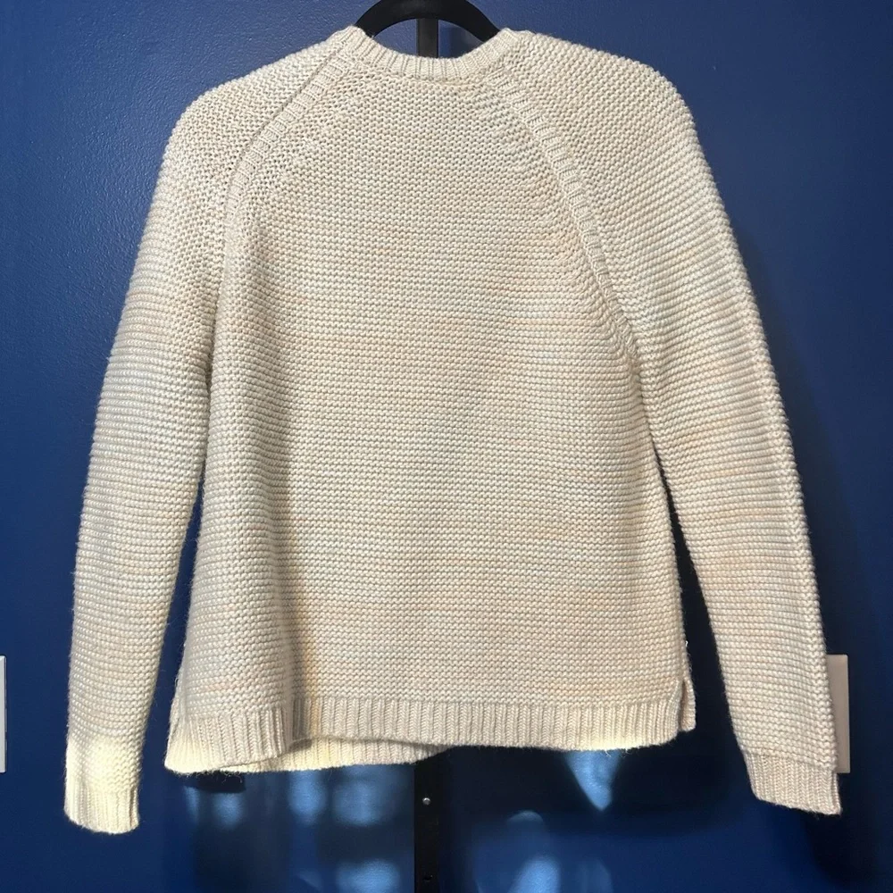 Chloé Beige Wool Knit Sweater with Fringe Accent